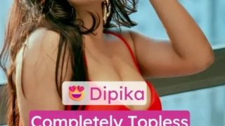 Hot influencer Dipika Modak goes topless on her red bikini teasing with her boobs hard nipples and sexy moves on cam