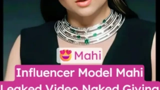 Influencer model Mahi goes naked inside bedroom to gently lick hard dick before giving blowjob